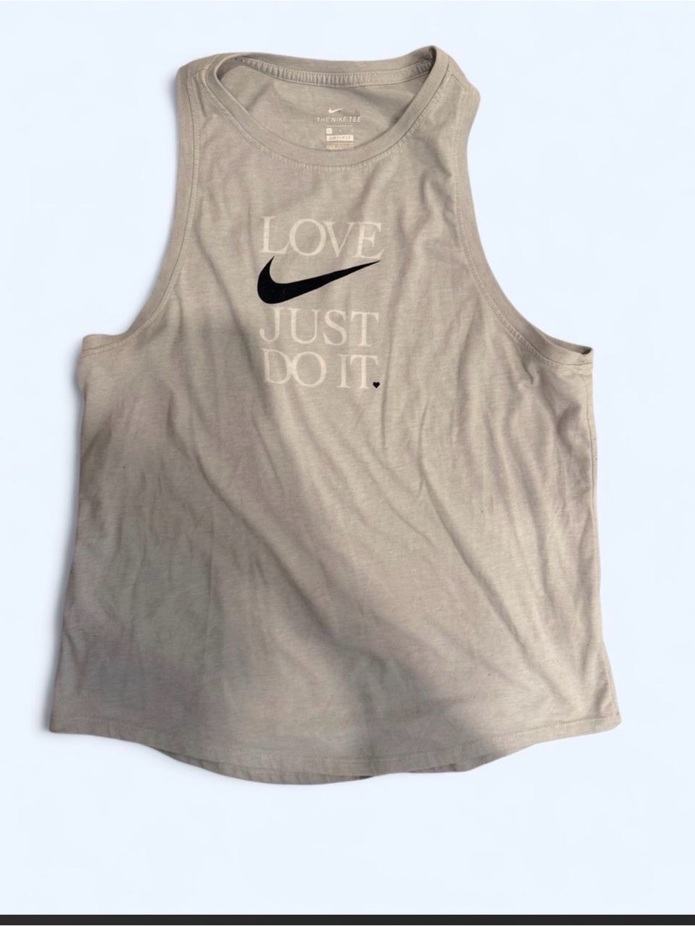 Nike Dri-FIT Love Just Do It Gray Sleeveless Workout Tank Top Women’s Large